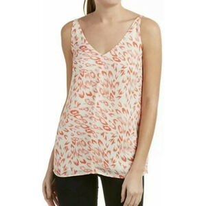 Cabi Flirty Tank Top Womens XS Extra Small Leopard Sleeveless V Neck Lined